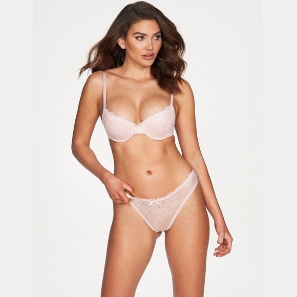 Frederick's of Hollywood/JSL Chelsea-Rose Pink Lace Bra & Panty Set 36B/L - Picture 1 of 16